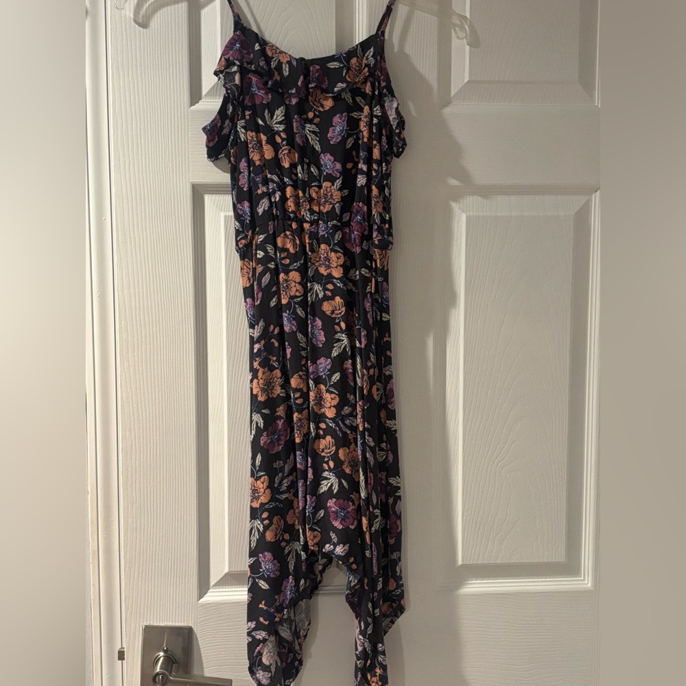 Beautiful Hawaiian sunset colored floral sundress